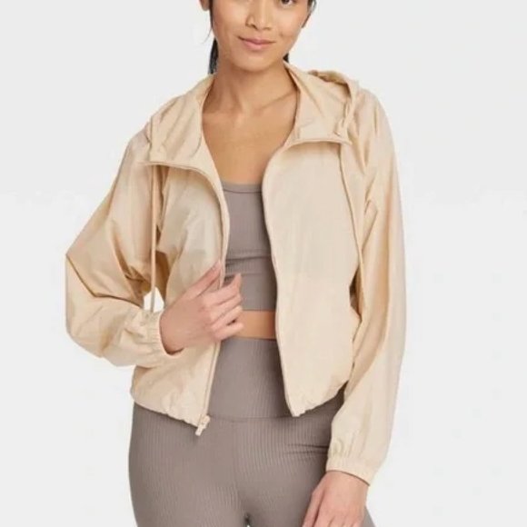 Full-Zip Windbreaker Jacket - All in Motion™ Beige S - Picture 1 of 5